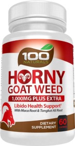 100 Naturals Horny Goat Weed Extract with Maca Root and Tognkat Ali